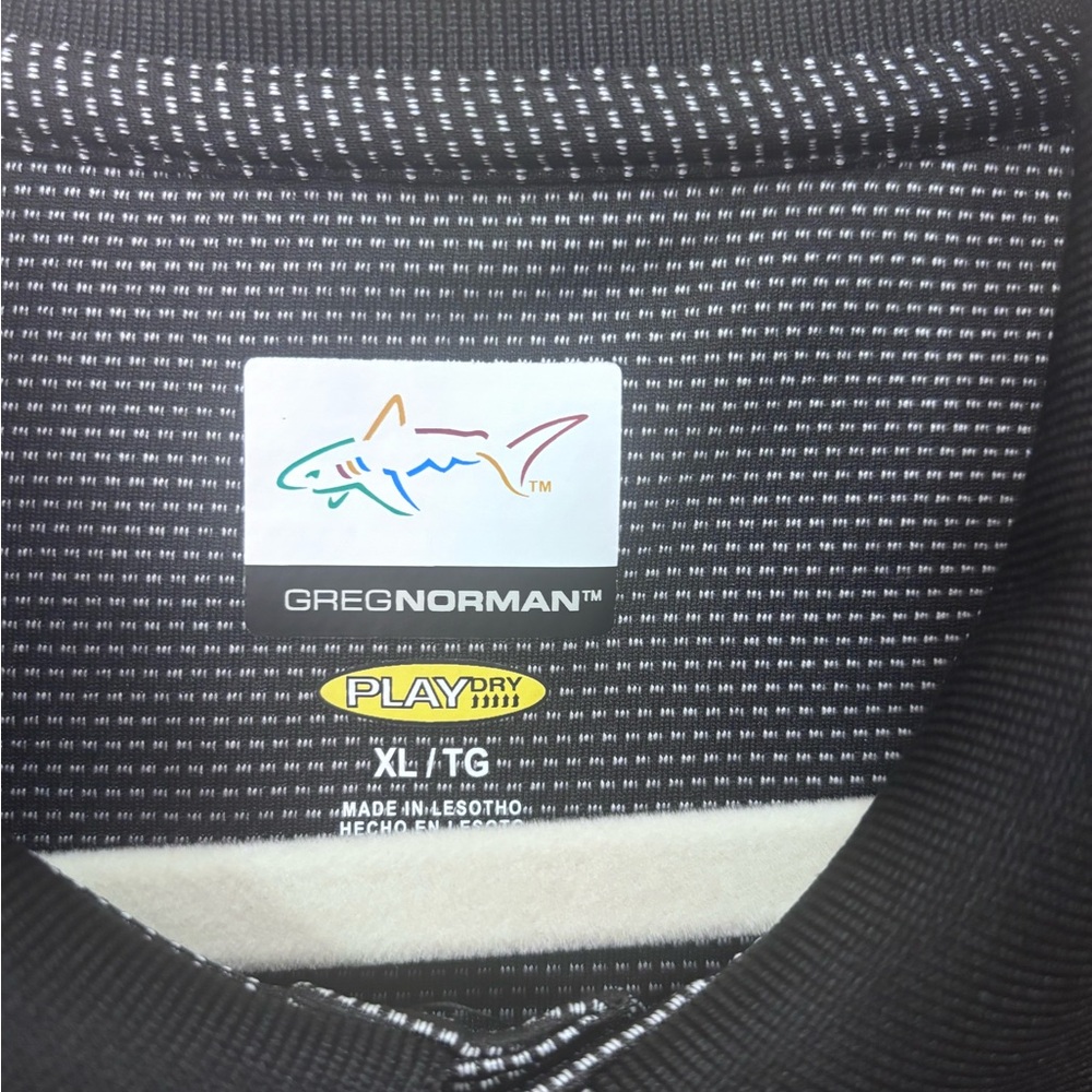Greg Norman Collection Black Micro-Pattern Polo - image 2